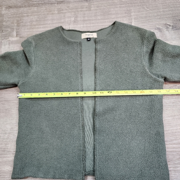 BE GOOD Organic Cotton Grean Open Face Cardigan Jacket Size Medium - Picture 9 of 16
